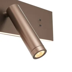 QAZQA Schlafzimmerlampen|Küchenlampen*Moderne Wandleuchte Dunkelbronze Verstellbar mit USB-C inkl. LED - Modric