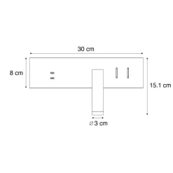 QAZQA Schlafzimmerlampen|Küchenlampen*Moderne Wandleuchte Dunkelbronze Verstellbar mit USB-C inkl. LED - Modric