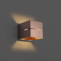 QAZQA Led-Wandleuchten|Akku Lampen*Moderne Wandleuchte Dunkelbronze inkl. LED und Touch-Dimmer Wiederaufladbar - Joris Groove