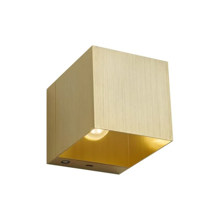 QAZQA Schlafzimmerlampen|Küchenlampen*Moderne Wandleuchte Gold inkl. LED und Touch-Dimmer Wiederaufladbar - Joris