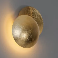 QAZQA Schlafzimmerlampen|Küchenlampen*Moderne Wandleuchte Gold Rund 20cm - Sunrise