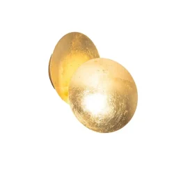 QAZQA Schlafzimmerlampen|Küchenlampen*Moderne Wandleuchte Gold Rund 20cm - Sunrise