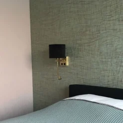 QAZQA Wandleuchten|Wohnzimmerlampen*Moderne Wandleuchte Gold / Messing mit Farbton Veloursschwarz - Brescia