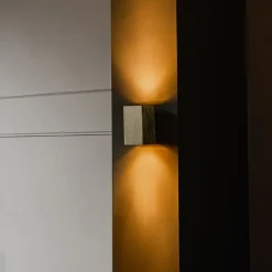 QAZQA Wandleuchten|Wohnzimmerlampen*Moderne Wandleuchte gold quadratisch - Sandy