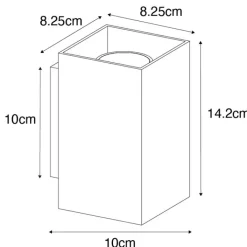 QAZQA Wandleuchten|Wohnzimmerlampen*Moderne Wandleuchte gold quadratisch - Sandy