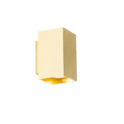 QAZQA Wandleuchten|Wohnzimmerlampen*Moderne Wandleuchte gold quadratisch - Sandy