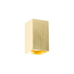 QAZQA Wandleuchten|Wohnzimmerlampen*Moderne Wandleuchte gold quadratisch - Sandy