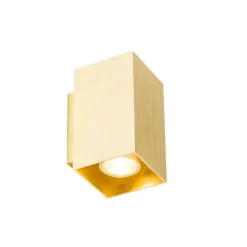 QAZQA Wandleuchten|Wohnzimmerlampen*Moderne Wandleuchte gold quadratisch - Sandy