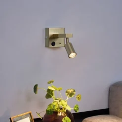 QAZQA Wandleuchten|Esszimmerlampen*Moderne Wandleuchte Gold mit USB-C Neigbar - Rex