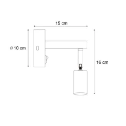 QAZQA Wandleuchten|Esszimmerlampen*Moderne Wandleuchte Gold mit USB-C Neigbar - Rex