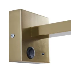 QAZQA Wandleuchten|Esszimmerlampen*Moderne Wandleuchte Gold mit USB-C Neigbar - Rex