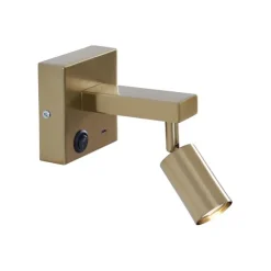 QAZQA Wandleuchten|Esszimmerlampen*Moderne Wandleuchte Gold mit USB-C Neigbar - Rex