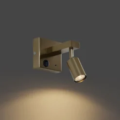 QAZQA Wandleuchten|Esszimmerlampen*Moderne Wandleuchte Gold mit USB-C Neigbar - Rex