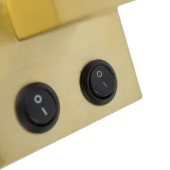 QAZQA Wandleuchten|Wohnzimmerlampen*Moderne Wandleuchte Gold mit Flexarm - Brescia Combi