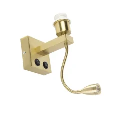 QAZQA Wandleuchten|Wohnzimmerlampen*Moderne Wandleuchte Gold mit Flexarm - Brescia Combi