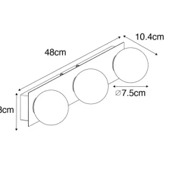 QAZQA Badezimmerlampen|Wandleuchten*Moderne Wandleuchte gold 48 cm IP44 3-flammig - Cederic