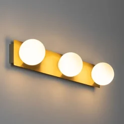 QAZQA Badezimmerlampen|Wandleuchten*Moderne Wandleuchte gold 48 cm IP44 3-flammig - Cederic