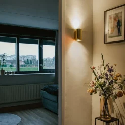 QAZQA Schlafzimmerlampen|Küchenlampen*Moderne Wandleuchte Gold rund - Sandy