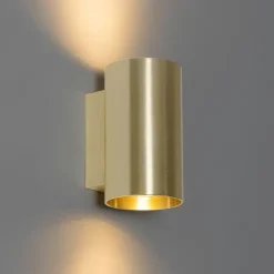 QAZQA Schlafzimmerlampen|Küchenlampen*Moderne Wandleuchte Gold rund - Sandy