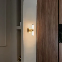 QAZQA Badezimmerlampen|Wandleuchten*Moderne Wandleuchte gold IP44 2-flammig - Bad