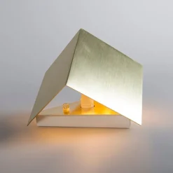 QAZQA Schlafzimmerlampen|Küchenlampen*Moderne Wandleuchte Gold mit Lichteffekt - Cube