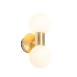 QAZQA Badezimmerlampen|Wandleuchten*Moderne Wandleuchte gold IP44 2-flammig - Cederic