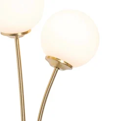 QAZQA Schlafzimmerlampen|Küchenlampen*Moderne Wandleuchte Gold mit Opalglas 2-flammig - Athens