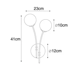 QAZQA Schlafzimmerlampen|Küchenlampen*Moderne Wandleuchte Gold mit Opalglas 2-flammig - Athens