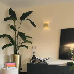 QAZQA Schlafzimmerlampen|Küchenlampen*Moderne Wandleuchte Gold mit Lichteffekt - Transfer