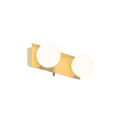 QAZQA Badezimmerlampen|Wandleuchten*Moderne Wandleuchte gold 28 cm IP44 2-flammig - Cederic