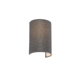 QAZQA Wandleuchten|Wohnzimmerlampen*Moderne Wandleuchte grau - Simple Drum Jute