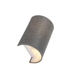 QAZQA Wandleuchten|Wohnzimmerlampen*Moderne Wandleuchte grau - Simple Drum Jute