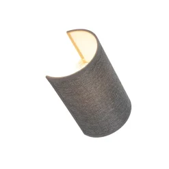 QAZQA Wandleuchten|Wohnzimmerlampen*Moderne Wandleuchte grau - Simple Drum Jute