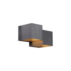 QAZQA Wandleuchten|Wohnzimmerlampen*Moderne Wandleuchte Gunmetal 2-flammig - Transfer Double