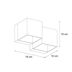 QAZQA Wandleuchten|Wohnzimmerlampen*Moderne Wandleuchte Gunmetal 2-flammig - Transfer Double