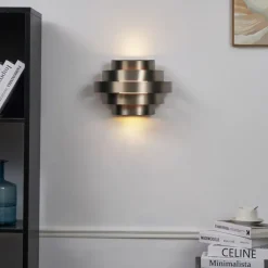 QAZQA Led-Wandleuchten|Wandleuchten*Moderne Wandleuchte Gunmetal inkl. LED 3-Stufen-Dimmbar - Lines