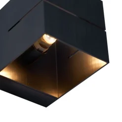 QAZQA Schlafzimmerlampen|Küchenlampen*Moderne Wandleuchte in Gunmetal-Optik mit Lichteffekt - Transfer Groove