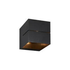 QAZQA Schlafzimmerlampen|Küchenlampen*Moderne Wandleuchte in Gunmetal-Optik mit Lichteffekt - Transfer Groove