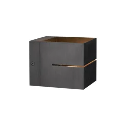 QAZQA Schlafzimmerlampen|Küchenlampen*Moderne Wandleuchte in Gunmetal-Optik mit Lichteffekt - Transfer Groove