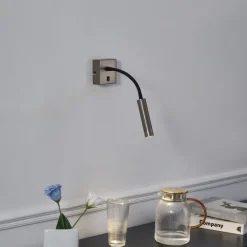 QAZQA Wandleuchten|Wohnzimmerlampen*Moderne Wandleuchte in Gunmetal mit USB-C-Anschluss - Gosna