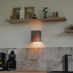 QAZQA Schlafzimmerlampen|Küchenlampen*Moderne Wandleuchte Jute Grau mit Stoffschirm - Vete