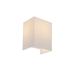 QAZQA Schlafzimmerlampen|Küchenlampen*Moderne Wandleuchte Jute Weiß mit Stoffschirm - Vete