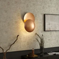 QAZQA Wandleuchten|Wohnzimmerlampen*Moderne Wandleuchte Kupfer 34,5 cm 2-flammig - Sunrise