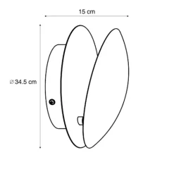 QAZQA Wandleuchten|Wohnzimmerlampen*Moderne Wandleuchte Kupfer 34,5 cm 2-flammig - Sunrise