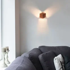 QAZQA Küchenlampen|Wandleuchten*Moderne Wandleuchte Kupfer mit Lichteffekt - Cube
