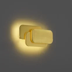 QAZQA Led-Wandleuchten|Wandleuchten*Moderne Wandleuchte Messing inkl. LED 3-Stufen-Dimmbar - Dias