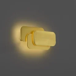 QAZQA Led-Wandleuchten|Wandleuchten*Moderne Wandleuchte Messing inkl. LED 3-Stufen-Dimmbar - Dias