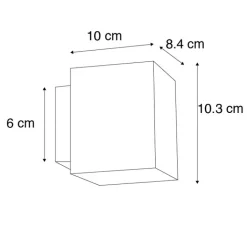 QAZQA Schlafzimmerlampen|Küchenlampen*Moderne Wandleuchte quadratisch weiß - Sola
