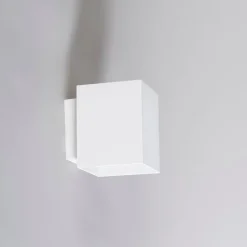 QAZQA Schlafzimmerlampen|Küchenlampen*Moderne Wandleuchte quadratisch weiß - Sola