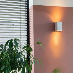 QAZQA Schlafzimmerlampen|Küchenlampen*Moderne Wandleuchte quadratisch weiß - Sandy